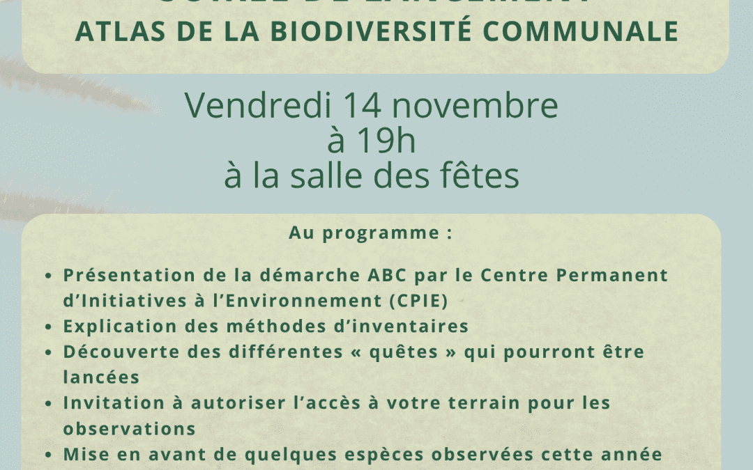 Soirée de lancement de l’Atlas de la Biodiversité Communale